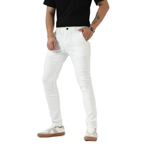 Pantalones chinos ajustados informales para hombre hechos con algodón suave, ajuste cónico, diseño transpirable para ropa informal, Pantalones chinos para hombre - Product Image 1