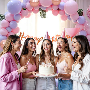 Kit de Decoración Premium con Brillantina para Cumpleaños, 64 Piezas, Color Rosa, para Fondo de Fiesta de Cumpleaños - Product Image 6