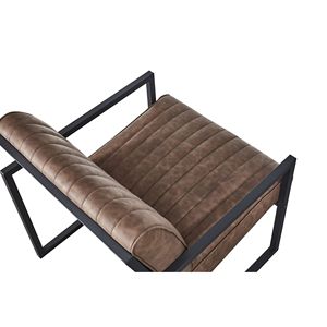 Moderno di alta qualità PU marrone poltrona con acciaio per cucina sala da pranzo camera da letto soggiorno o uso ufficio - Product Image 4