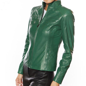 Chaqueta de Motocicleta de Cuero para Mujer, de Alta Calidad, Transpirable, con Relleno de Algodón, Manga Larga, con Cierre, para Otoño e Invierno - Product Image 4