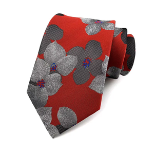 Cravate en soie motif orchidées bleu roi et argenté, finition élégante, pour cérémonies et événements professionnels - Product Image 2