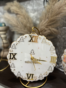 Horloge murale décorative en bois et résine époxy, artisanale, grande taille, pour décoration intérieure de luxe - Product Image 5