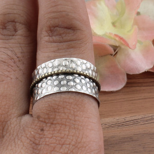 Anillo Giratorio Antiestrés de Plata de Ley 925 al por Mayor para Mujer y Hombre, Joyería Giratoria para Aliviar la Ansiedad, Anillo de Boda - Product Image 3