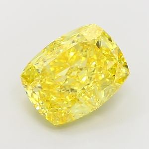 เพชรทรงคุชชั่นคัทสีเหลืองสดใส คุณภาพเยี่ยม ได้รับการรับรองจาก CVD เหมาะสำหรับเครื่องประดับชั้นดี - Product Image 1