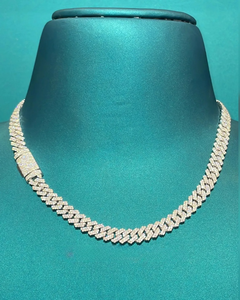 สร้อยคอเงินแท้ 925 แบบ Cuban Link ประดับเพชร Moissanite พร้อมตัวล็อกแบบฝังเพชรทรงกล่อง ดีไซน์โดดเด่นหรูหรา - Product Image 1