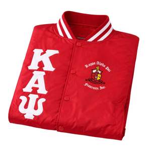 Veste de baseball Kappa Alpha Psi rouge, vêtements de fraternité grecque avec un design classique, confort premium et style athlétique - Product Image 6