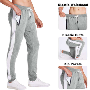 Pantalon de jogging respirant 100 % polyester de couleur unie pour homme, avec bande latérale, idéal pour le sport et les loisirs – Vente en gros - Product Image 4