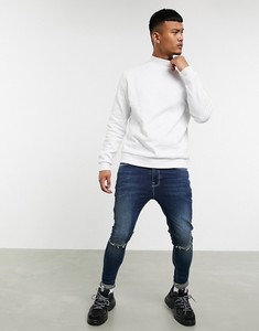 <b>Men's</b> <b>White</b> <b>Turtleneck</b> Pullover Knitted Cotton Regular Fit Solid Casual Autumn Wear - Product Image 2