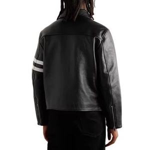 Genuine <b>Sheepskin</b> Bomber Leather <b>Jacket</b> Men Motorcycle Leather <b>Jackets</b> Brown Color Mens Leather Winter <b>Jacket</b> For Men Stand - Product Image 2