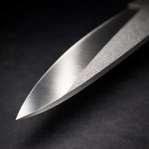 Cuchillo de Chef Santoku Hecho a Mano con Hoja de Punta Recta, Construcción de Acero Inoxidable, Mango de Acero Inoxidable - Product Image 2