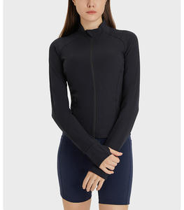 <b>Women's</b> Quick Dry Workout Jacket Lightweight <b>Zip</b> <b>up</b> Yoga Jacket Cropped Athletic Slim Fit <b>Tops</b> - Product Image 1