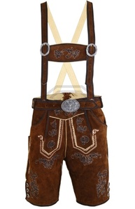 Últimos pantalones cortos de cuero de gamuza bávaros para hombre y mujer, sólidos, ecológicos, transpirables, al por mayor, para Oktoberfest - Product Image 5
