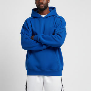 Sweat à capuche streetwear de luxe personnalisé avec logo brodé et perles, en molleton vintage délavé, coupe oversize, 100 % coton, pour homme, hiver 2026 - Product Image 4