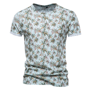 Nueva Camiseta de Verano 100% Algodón Estilo Hawaiano para Hombre, Manga Corta, Estampado Gráfico, Camisetas para Hombre, Ropa de Playa para Hombre - Product Image 1