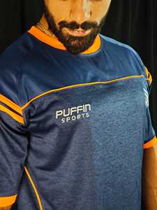 Ensemble de survêtement 3 pièces pour homme PUFFIN SPORTS, haute qualité, personnalisé, séchage rapide, col rond, coupe régulière, idéal pour l'été - Product Image 3