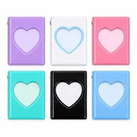 Classeur personnalisé en PVC pour photocards Kpop, album mini avec fenêtre en forme de cœur, porte-cartes pour femmes, filles, fans, idéal pour le merch des idoles, cadeau mignon