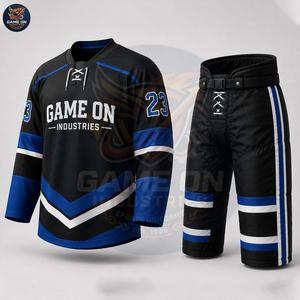 Wholesale Rate Manufacturer Custom Team Apparel Sublimated Performance Wear Breathable Fabric Modern Ice Hockey Uniform Sets - Product Image 2