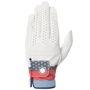 Guante de Golf de Piel de Cabra Blanca para Mano Derecha, Transpirable, con Diseño de Bandera Americana, Cierre de Tirar, Deportivo para Hombre - Product Image 1
