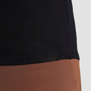 Women's Black Knitted Tank <b>Top</b> Solid Color O-Neck Breathable Stretch Fit Minimalist Style Regular Length - Product Image 5
