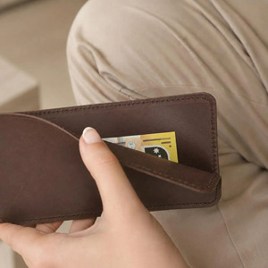 Handmade leather <b>money</b> <b>envelope</b> crafted with genuine leather durable stitching compact organization stylish design in low price - Product Image 5