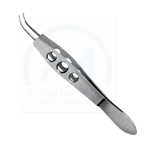 Pince à suture ophtalmique courbée Al Mida Healthcare AMHC-R-380 en acier inoxydable, instrument chirurgical manuel certifié CE - Product Image 4