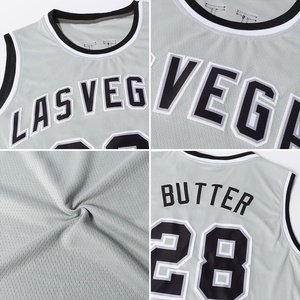 Custom Mesh Basketball Jersey Vintage Team Name Number <b>Tank</b> Top Gray Gold Black Sports Uniform Basketball Practice Jersey - Product Image 5