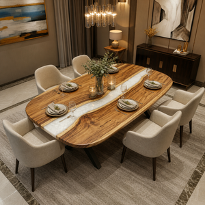 White Resin Dining Table Epoxy <b>Wood</b> <b>Slab</b> Custom Handmade Furniture Modern Minimal Living Room Interior - Product Image 1