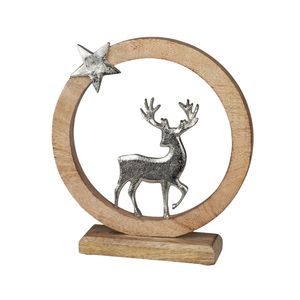 Ornement décoratif moderne en aluminium et bois pour bureau, étagère ou décoration festive, idéal pour offrir - Product Image 4