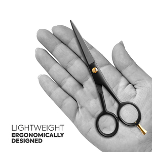 High Quality Men's <b>Beard</b> <b>Scissors</b> Black Paper Coated 5 Inch Lightweight Barber Salon Use Mustache <b>Scissors</b> - Product Image 2