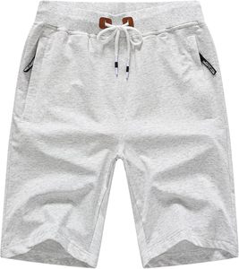 Shorts Bermuda en tricot marron pour homme avec cordon de serrage à la taille et poches, shorts décontractés en coton de couleur unie - Product Image 3