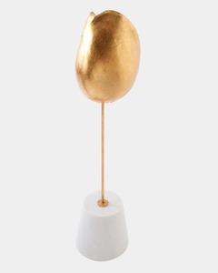 Sculpture abstraite plaquée or, forme irrégulière, faite à la main, décoration artistique moderne pour table de salon - Product Image 4
