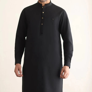 Costume Shalwar Kameez d'été pour homme, modèle 2026, fabriqué en usine, en coton uni à manches longues, décontracté, idéal pour l'Aïd, style traditionnel musulman - Product Image 1