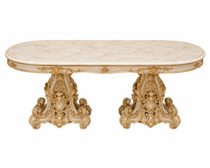 Elegant Heavy Handcrafted Solid Wood Luxury Antique <b>Dining</b> <b>Table</b> & Chair Set with Royal Maharaja Gold Carved Design <b>8</b>-Seater - Product Image 5