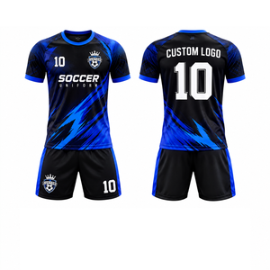 Maillot de football personnalisé pour homme, uniforme personnalisé, nom et numéro de l'équipe, impression par sublimation, séchage rapide, tricoté, 100% polyester, unisexe, adulte - Product Image 1