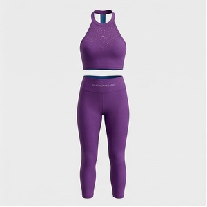 Conjunto de Yoga de 2 Piezas North Approach, Top Corto Halter, Leggings de Cintura Alta, Ropa Deportiva Transpirable sin Costuras - Product Image 1