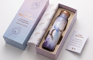 Botella de Agua de Cobre con Estampado de Pavo Real Oriental Artesanal, Diseño Elegante y Ecológico de Primera Calidad, Ideal para Hidratación, Viajes y Hogar - Product Image 5
