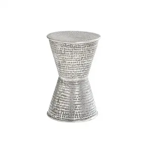 โต๊ะกาแฟเหล็กทรงกลมขนาดเล็กเคลือบสีน้ำเงิน พร้อมท็อปโต๊ะสไตล์โบราณ สำหรับใช้ตกแต่งเป็นโต๊ะกลาง - Product Image 3