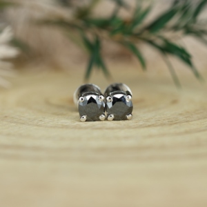 Hot Selling Gold Plated <b>Silver</b> 925 Sterling Women's Stud <b>Earrings</b> with Natural Black Spinel for Wedding and Engagement - Product Image 6
