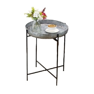 Mesa Auxiliar Industrial de Metal de Alta Gama con Estructura con Recubrimiento en Polvo para Área de Recepción de Oficina y Estilo Profesional Elegante - Product Image 2
