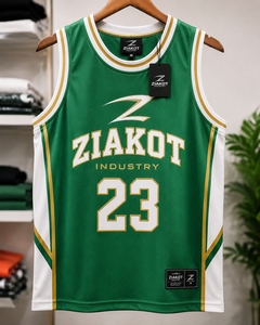 Wholesale Direct Ziakot Industry Custom Kelly Green Black-White Authentic Throwback Basketball Jersey - Product Image 4
