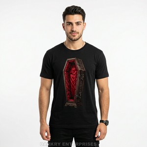 Mens Custom Navy Blue T-Shirt Skull <b>Rose</b> Graphic Print High Quality Cotton Tee Vintage Streetwear Clothing Manufacturer <b>Top</b> - Product Image 2
