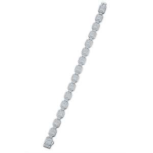 AMBER JEWELS Bracelet tennis de luxe unisexe en or massif 14K et plaqué or 10K, avec diamants taille brillant, maillons de chaîne, sertissage griffe, IGI - Product Image 4