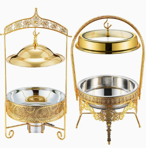 Elegant Stainless Steel Golden Chafer Set <b>Buffet</b> Food <b>Warmer</b> for Banquet and Event Catering At Best Price - Product Image 5