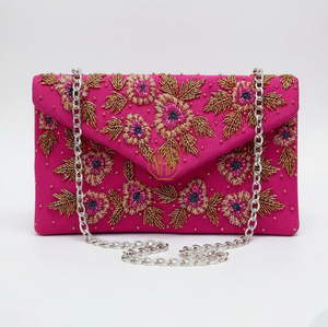 Elegant Handmade Beaded Women Clutch Bag with Chain Strap Luxury Evening <b>Purse</b> Satin Lining Wholesale Manufacturer - Product Image 4