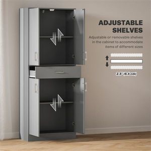 "Modern Wood & Aluminium Freestanding <b>Kitchen</b> <b>Storage</b> Cabinet" - Product Image 1