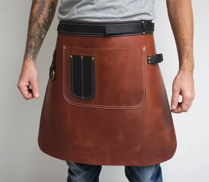 High Quality Custom Logo Printed Genuine <b>Leather</b> Bib Handmade Heat Resistance Kitchen <b>Tool</b> Bottle Waist for Salon Barbeque <b>Work</b> - Product Image 2