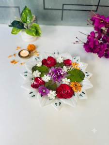 Urli de Mármol Pulido con Incrustaciones Hechas a Mano de Primera Calidad, Centro de Mesa, Velas Flotantes, Arreglos Florales, Decoración Antigua Atemporal para Bodas - Product Image 3