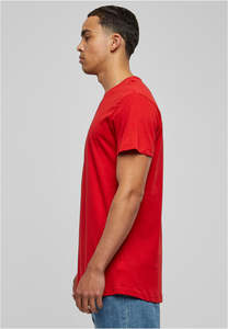 Custom Logo Men <b>Red</b> T <b>Shirt</b> Longline Streetwear Short Sleeve Hip Hop Style Cotton Plain Apparel Crew Neck Scalloped Men's <b>shirts</b> - Product Image 3