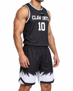 Conjunto de Uniforme de Baloncesto para Hombre Claw Intl, Diseño de Cuadros Blancos y Negros, Impresión en Serigrafía, Algodón Transpirable, Unificación sin Costuras - Product Image 6