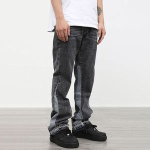 Pantalones Vaqueros de Algodón Negros Oscuros Desgastados de Moda para Hombre, Pantalones Acampanados de Alta Calidad, Ropa Urbana Informal - Product Image 5